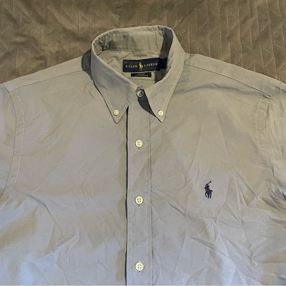 Polo Ralph Lauren performance button down‎ shirt mens size medium pre-owned - Picture 3 of 10